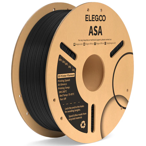 FILAMENTO ELEGOO ASA -1.75mm-1KG-NEGRO