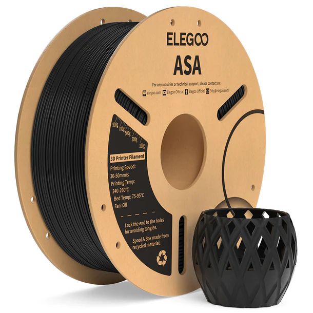 FILAMENTO ELEGOO ASA -1.75mm-1KG-NEGRO - Imagen 2