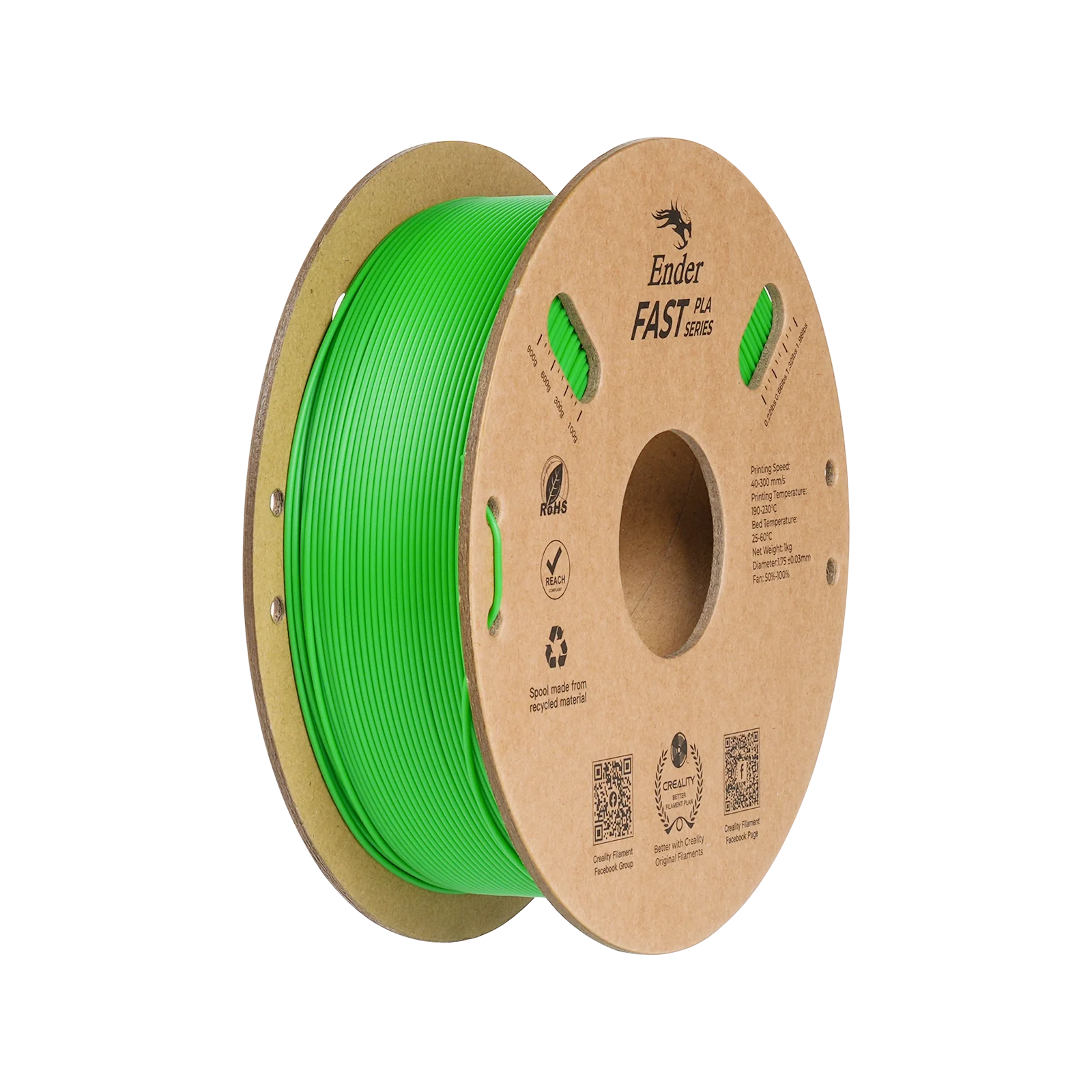 Filamento Creality Ender Fast PLA Verde 1 kg