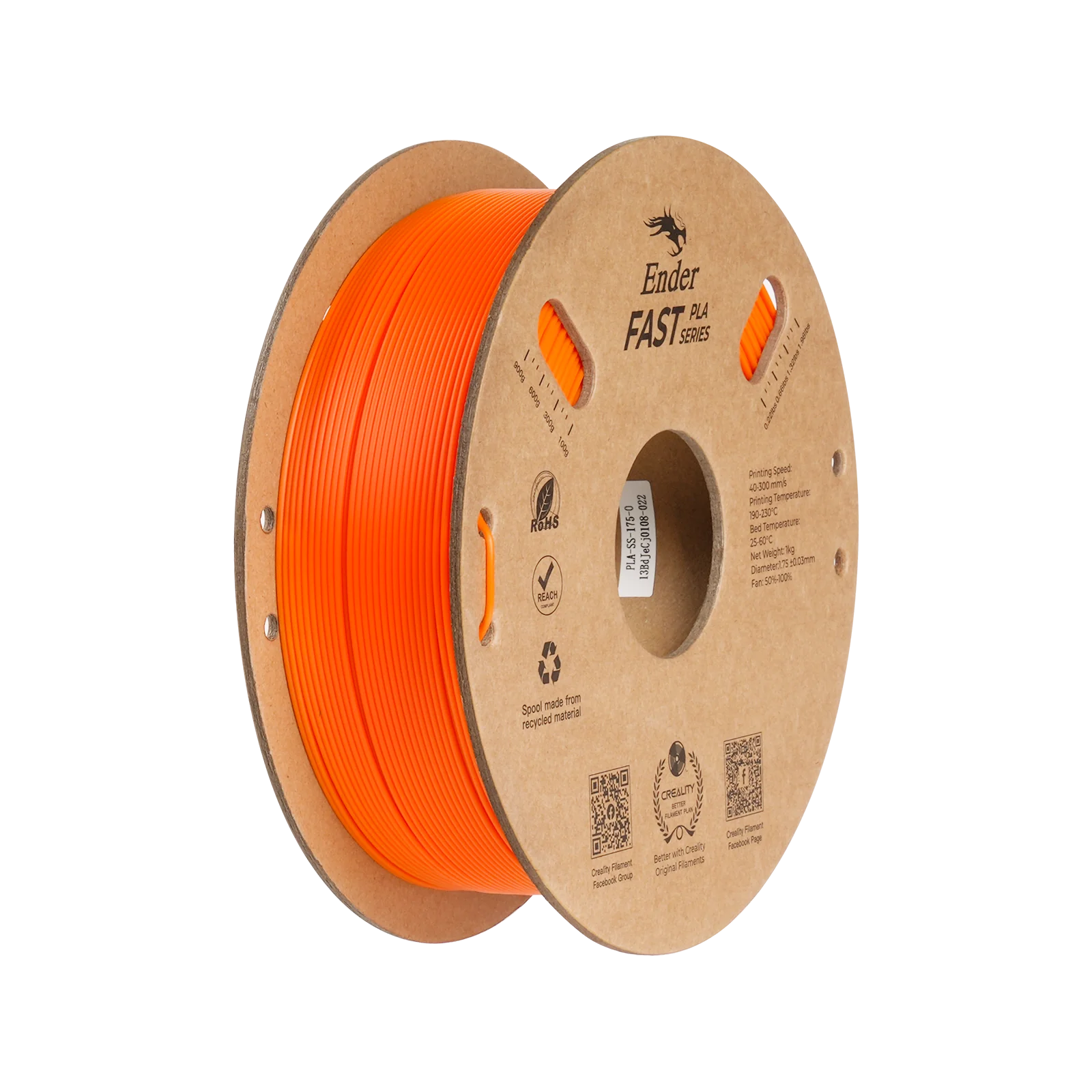 Filamento Creality Ender Fast PLA Naranja 1 kg