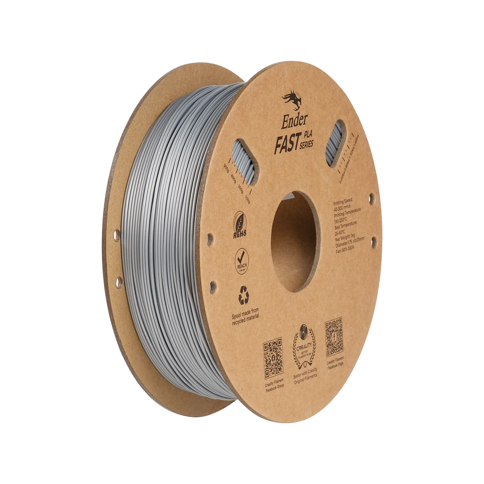 Filamento Creality Ender Fast PLA Plata 1 kg