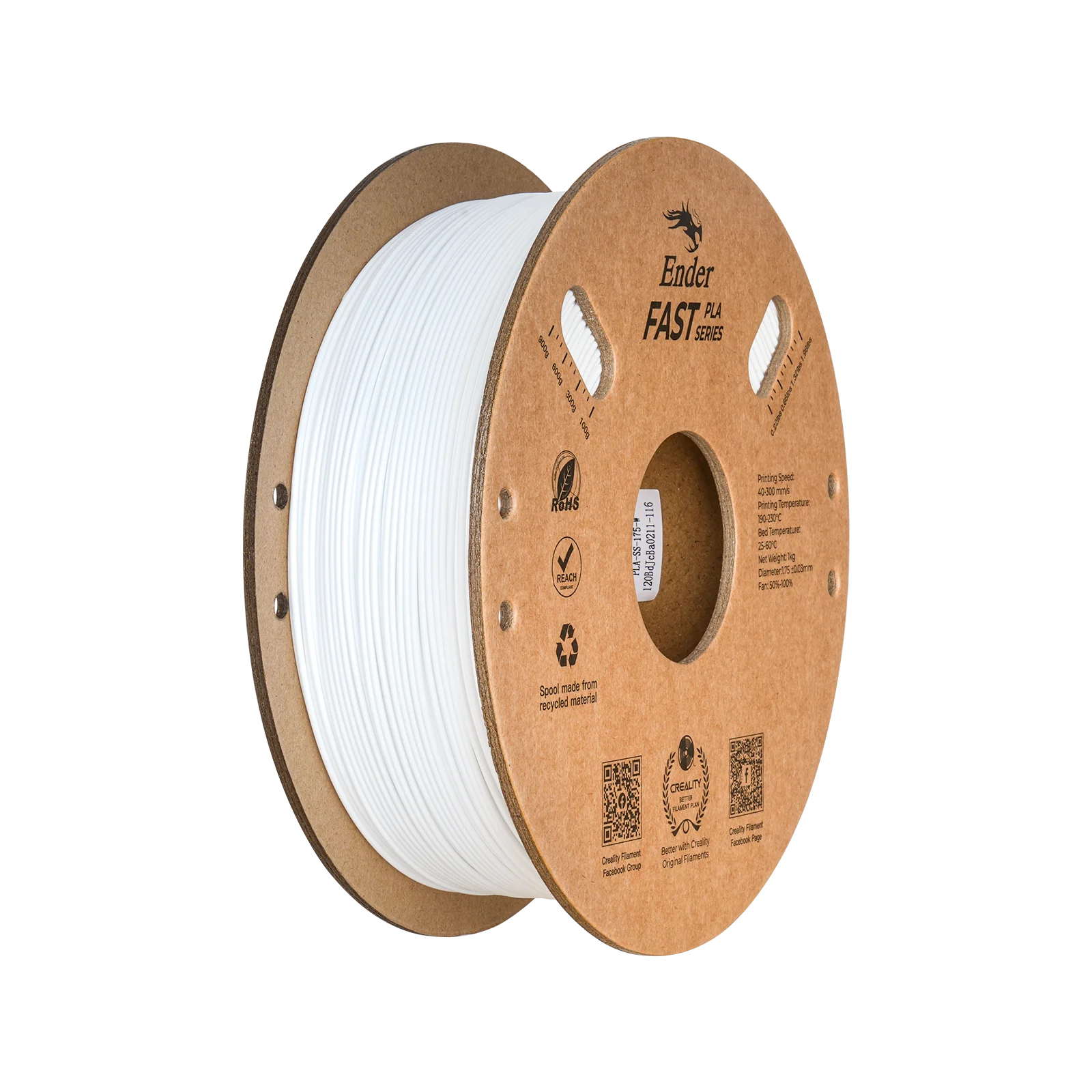 Filamento Creality Ender Fast PLA Blanco 1 kg