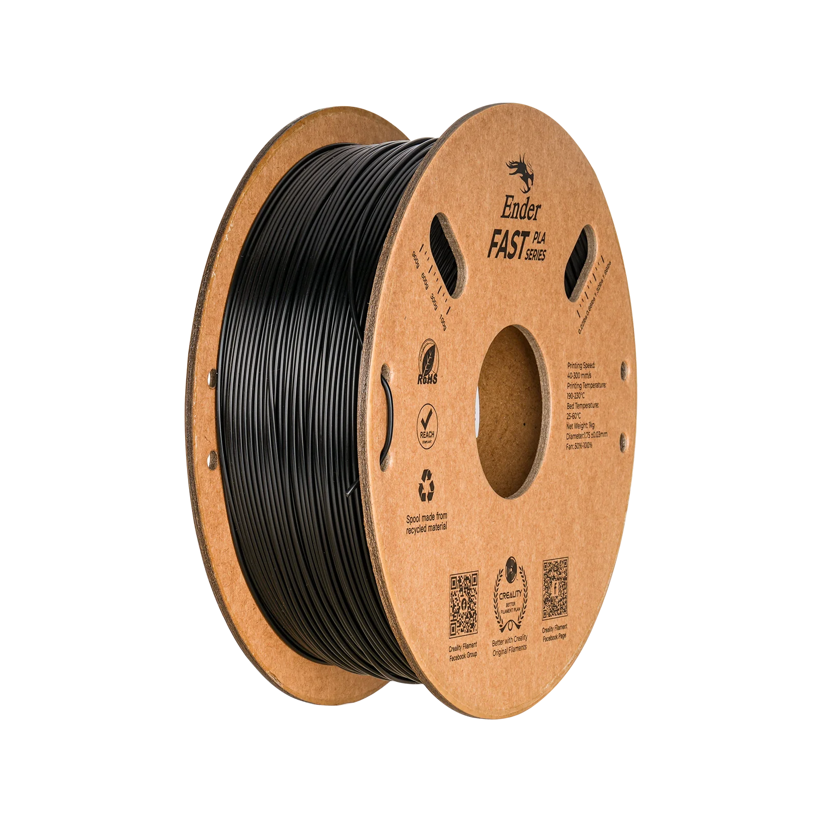 Filamento Creality Ender Fast PLA Negro 1 kg