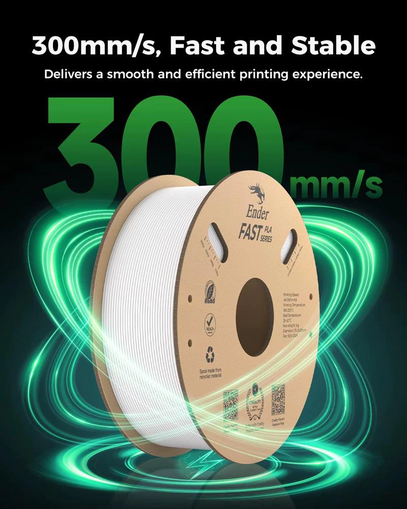 FILAMENTO CREALITY ENDER FAST PLA GRIS CLARO 1KG - Imagen 2