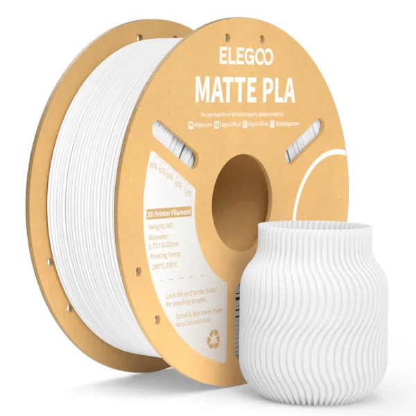 Filamento Elegoo PLA Matte 1,75 mm 1 kg Blanco