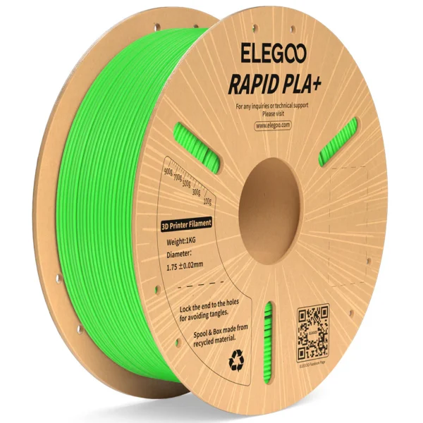 Filamento Elegoo PLA+ Rápido 600 mm/s 1,75 mm 1 kg Verde