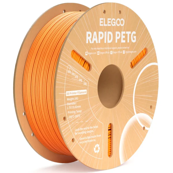 Filamento Elegoo PETG Rápido 1,75 mm 1 kg Naranja