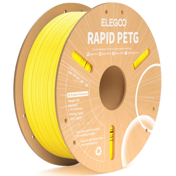Filamento Elegoo PETG Rápido 1,75 mm 1 kg Amarillo
