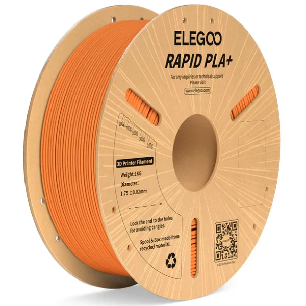 Filamento Elegoo PLA+ Rápido 600 mm/s 1,75 mm 1 kg Naranja