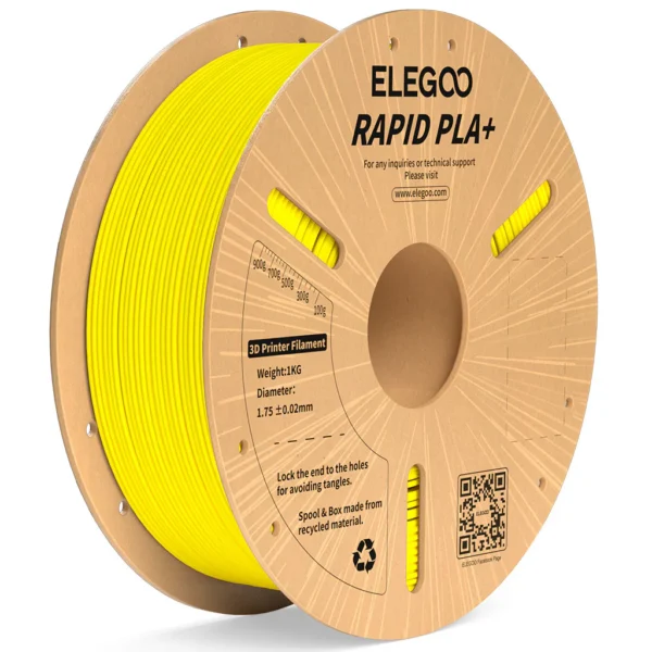 Filamento Elegoo PLA+ Rápido 600 mm/s 1,75 mm 1 kg Amarillo