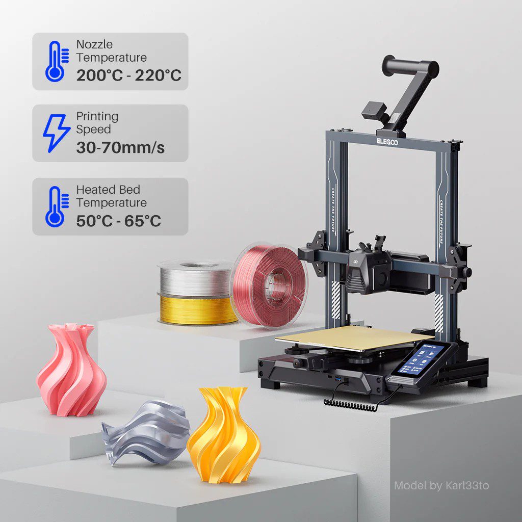 Filamento Elegoo Silk PLA 1.75mm 1kg Dorado