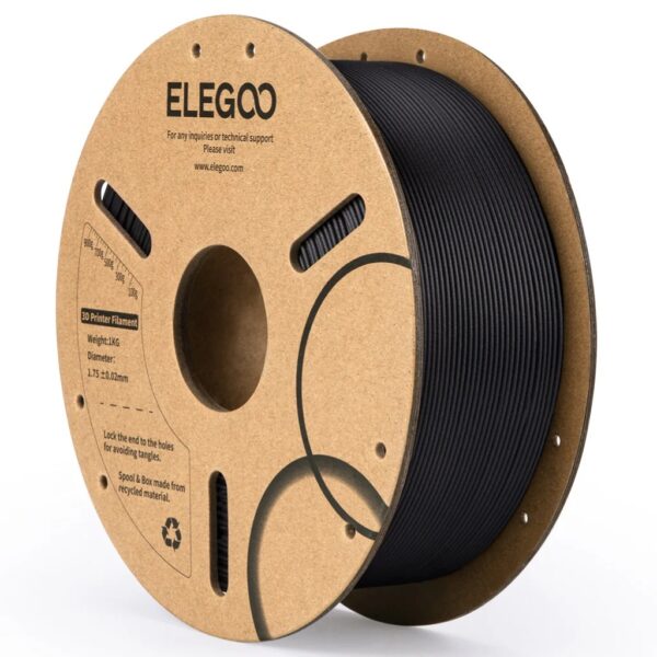 Filamento Elegoo PLA Fibra Carbono 1.75mm 1kg Negro