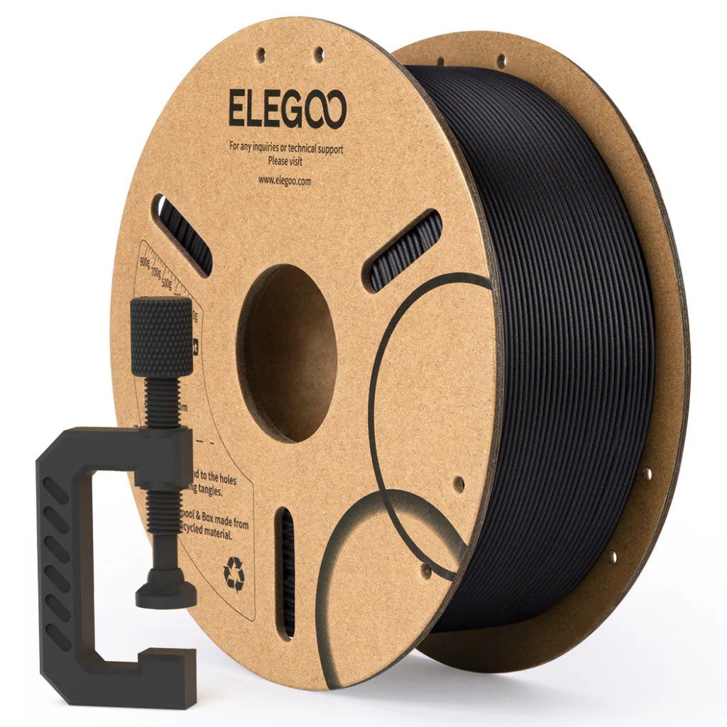 Filamento Elegoo PLA Fibra Carbono 1.75mm 1kg Negro