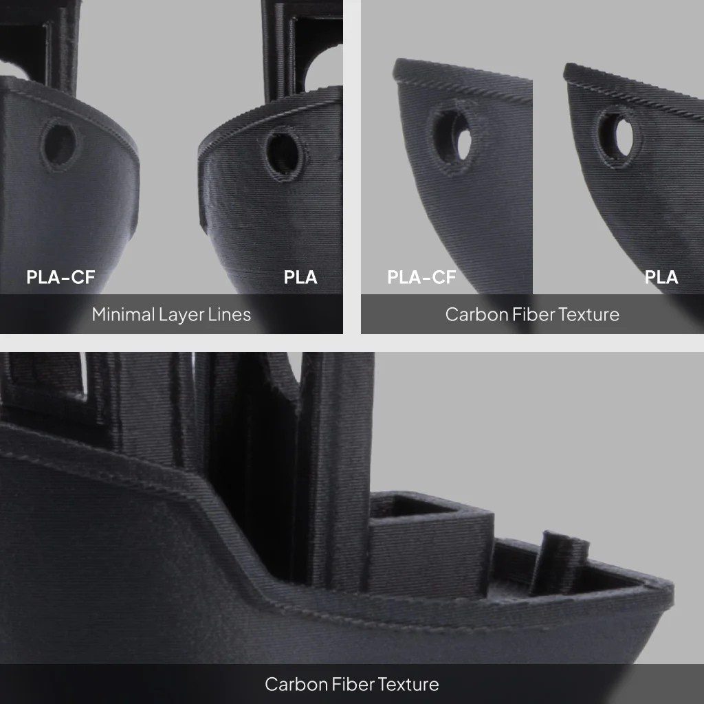 Filamento Elegoo PLA Fibra Carbono 1.75mm 1kg Negro