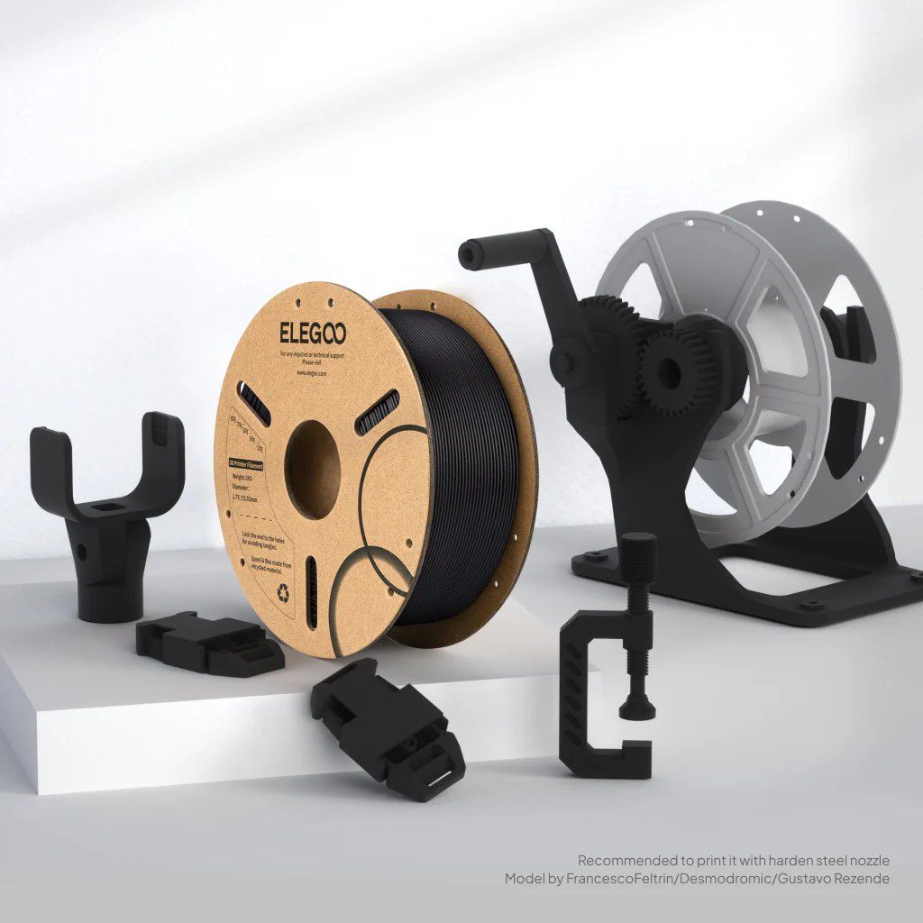 Filamento Elegoo PLA Fibra Carbono 1.75mm 1kg Negro