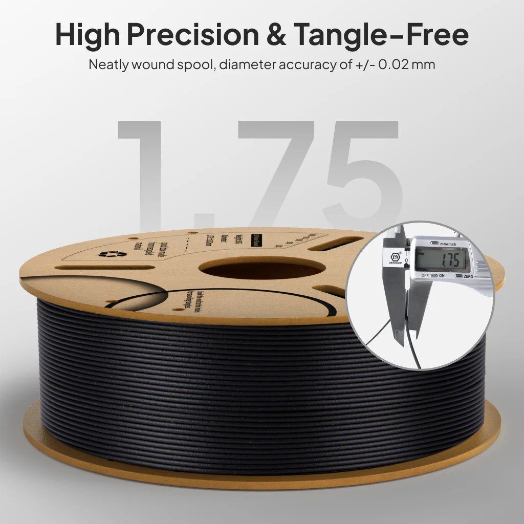 Filamento Elegoo PLA Fibra Carbono 1.75mm 1kg Negro