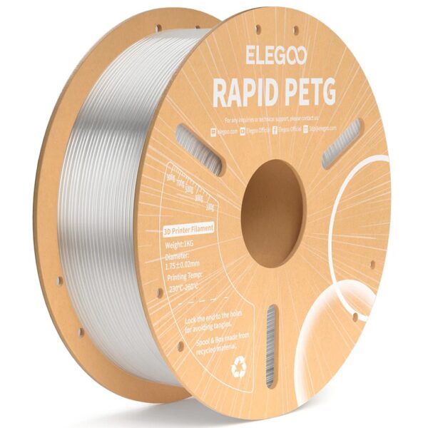 Filamento Elegoo PETG RAPID 1.75mm 1KG Translúcido